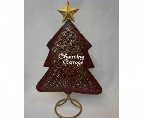  Brown X'mas Tree Décor With Candle Holder